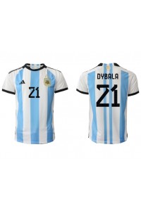 Argentina Paulo Dybala #21 Fotballdrakt Hjemme Klær VM 2022 Korte ermer